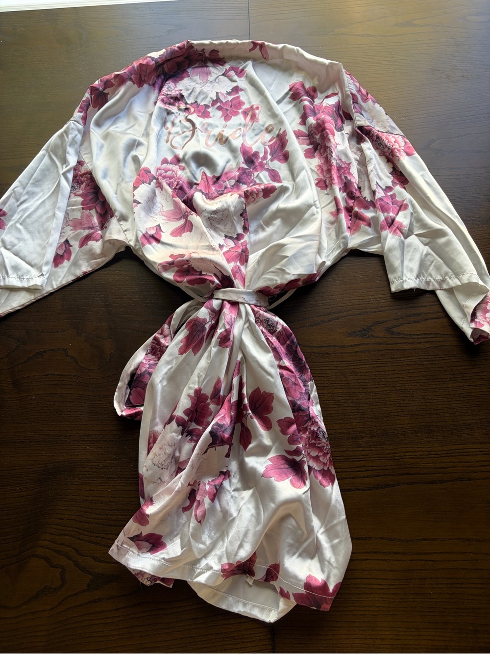 Floral Print Silky Bride Robe